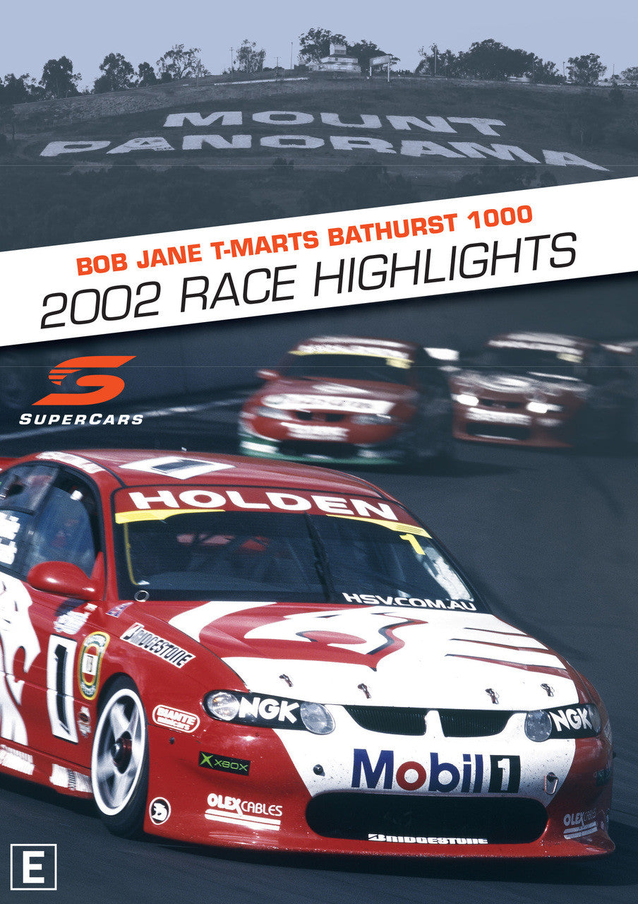Motorsport race highlights DVD cover with red-and-white Holden race car and title