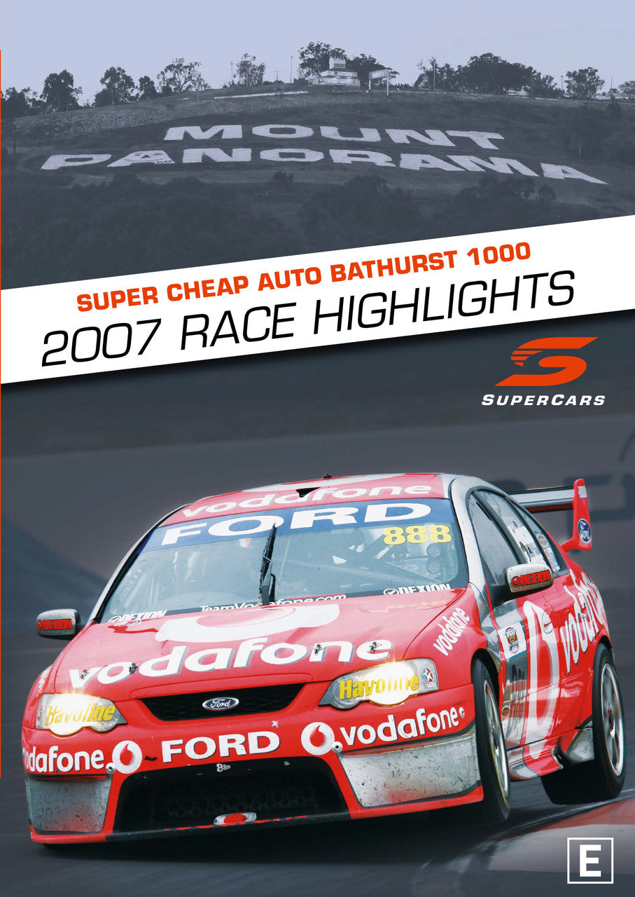 Bathurst 1000 2007 race highlights DVD cover with race car and Supercars logo