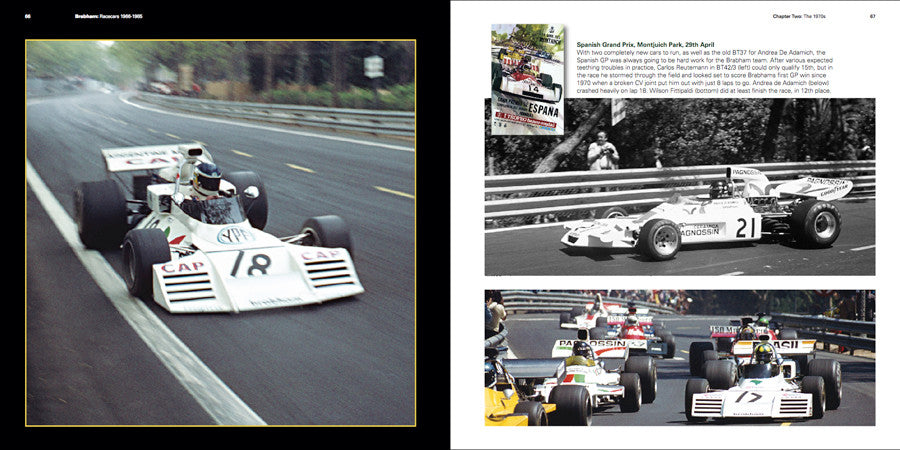 Open-wheel racecars on circuit, white car with number 18 plus black-and-white cars