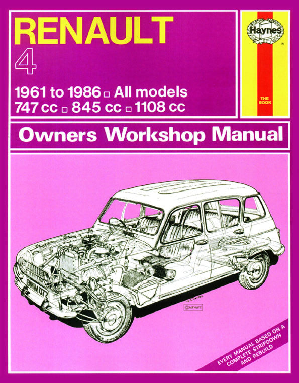 Renault 4 1961 - 1986 Haynes Repair Workshop Manual