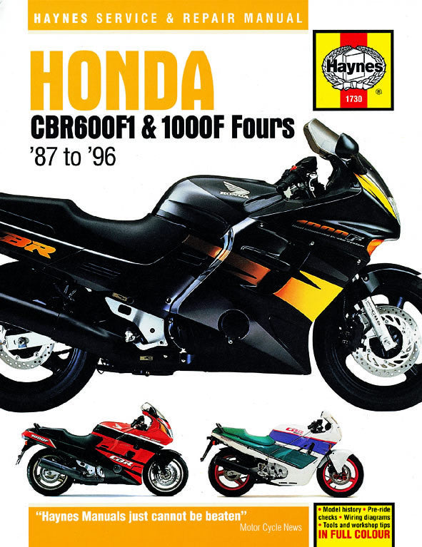 Honda CBR600F1 & 1000F Fours (87 - 96) Haynes Repair Manual