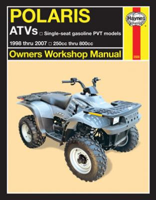ATV owners workshop manual cover for Polaris 1998–2007 single-seat PVT