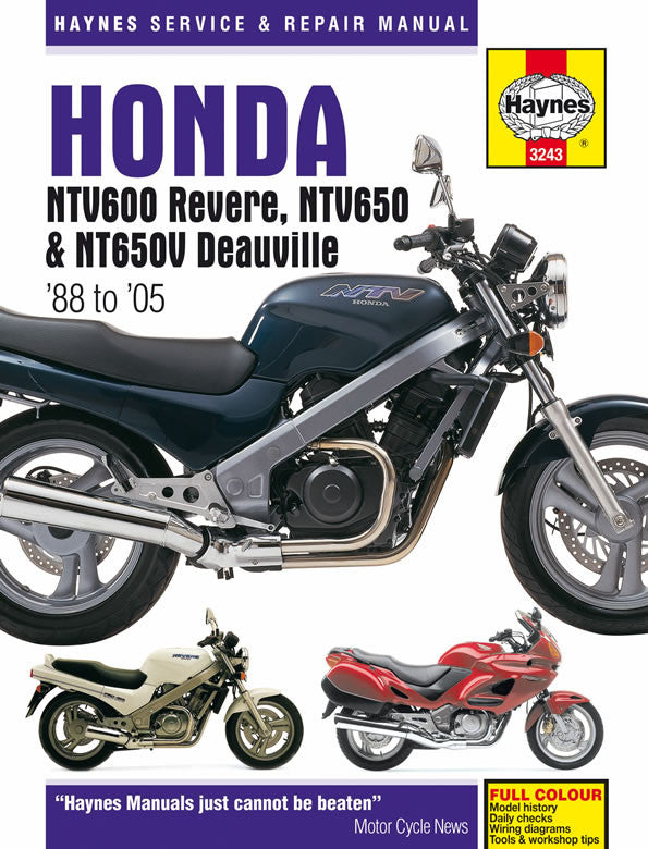 Haynes Honda motorcycle service and repair manual, NTV600 Revere/NT650V Deauville (’88–’05)