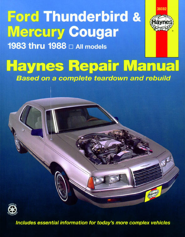 Haynes repair manual for Ford Thunderbird & Mercury Cougar, 1983–1988 all models