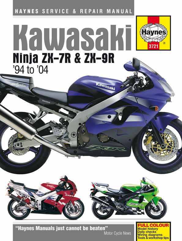 Haynes service and repair manual for Kawasaki Ninja ZX-7R & ZX-9R (94-04)