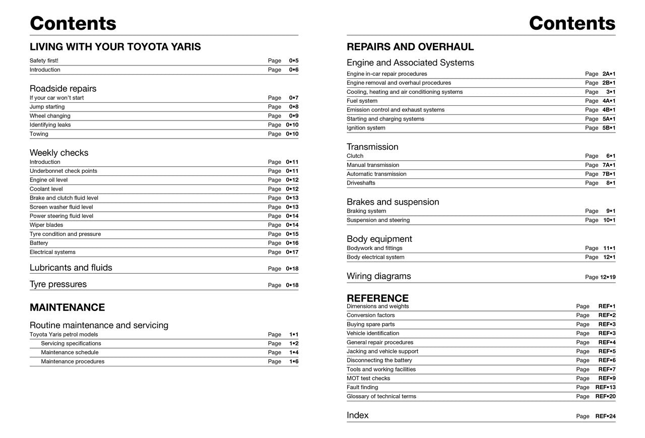 Toyota Yaris Petrol 1999 - 2005 Haynes Workshop Repair Manual