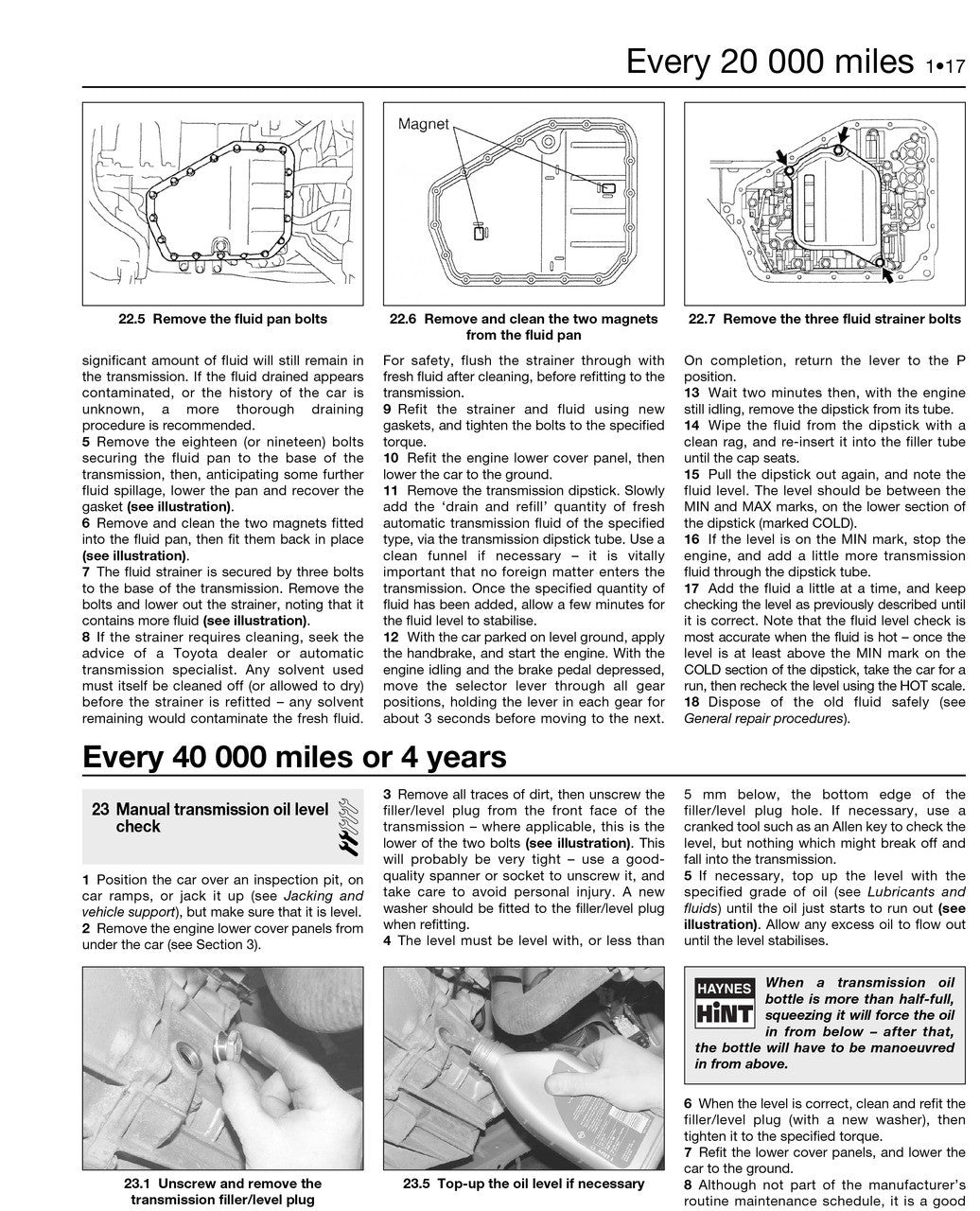 Toyota Yaris Petrol 1999 - 2005 Haynes Workshop Repair Manual