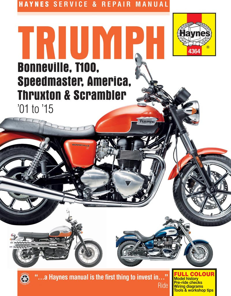 Triumph Bonneville T100 Speedmaster America Thruxton Scrabmler  Workshop Manual