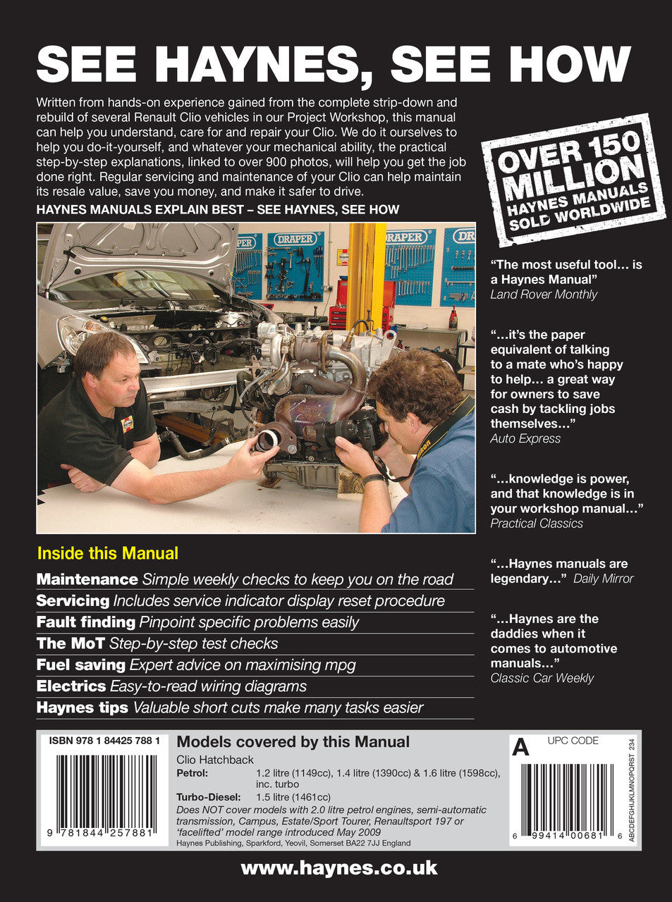 Renault Clio 2005 - 2009 Petrol & Diesel Haynes Workshop Manual