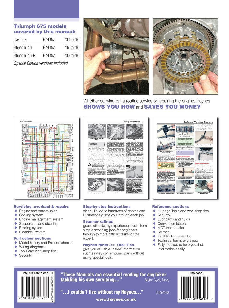 Workshop manual pages with wiring diagrams, repair photos, and reference sections