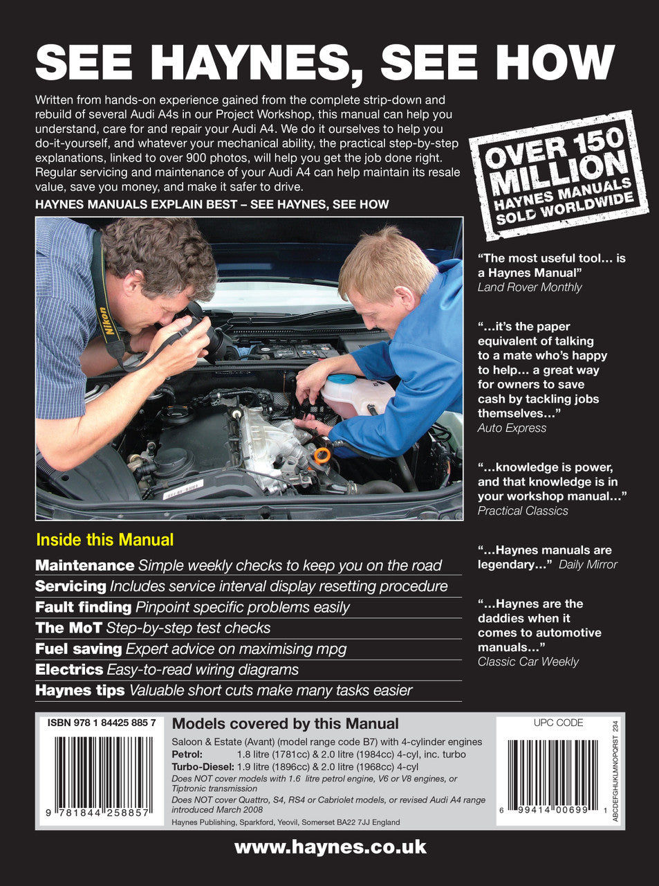 Audi A4 2005 - 2008 Petrol & Diesel Haynes Workshop Manual (4885) (9780857339959)