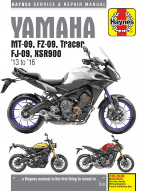 Haynes Yamaha motorcycle workshop manual, MT-09, FZ-09, Tracer, XSR900 2013–16