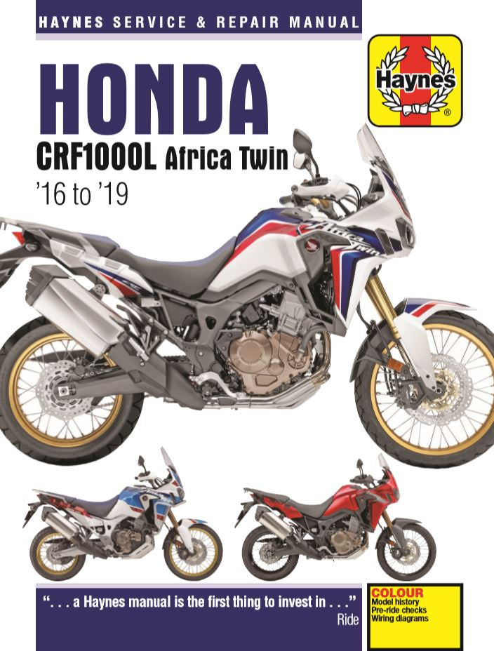 Haynes Honda CRF1000 Africa Twin service and repair manual, illustrated bike cover