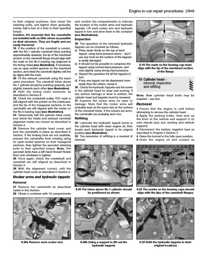 Haynes diesel van repair manual page with engine bearing cap removal illustrations