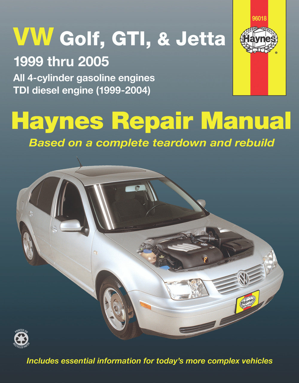 Volkswagen VW Golf, GTI, & Jetta (1999-2005)& TDI diesel (1999-2004) Haynes Repair Manual (USA)