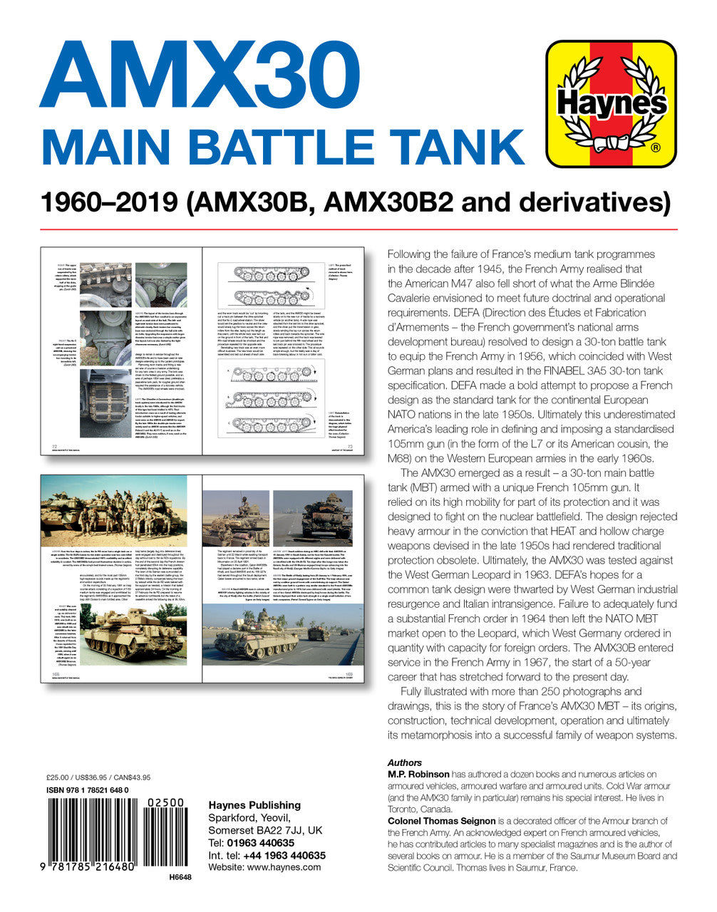 AMX30 Main Battle Tank 1960 - 2019 Haynes Enthusiasts' Manual (9781785216480)