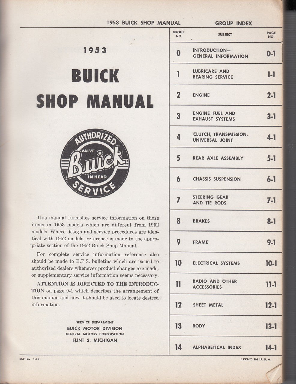 1953 Buick Shop Manual (Workshop Manual)