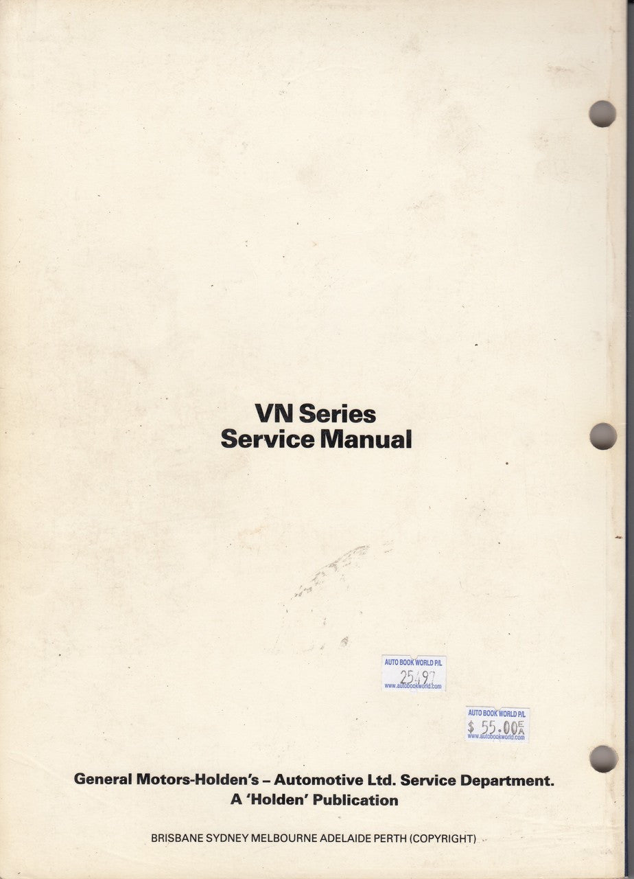 Holden Commodore Calais VN Series Repair Service Workshop Manual (Vol 7)