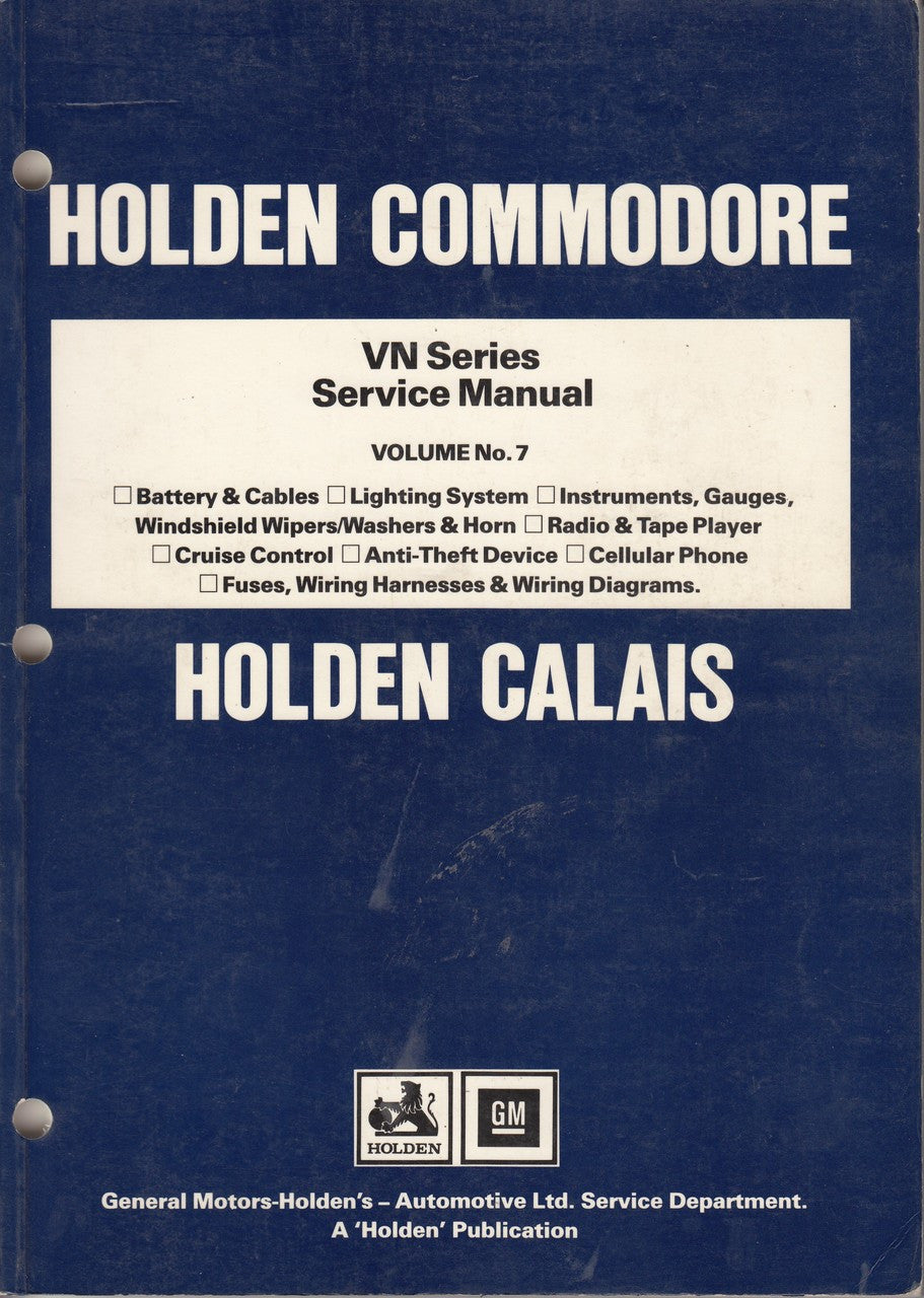 Holden Commodore Calais VN Series Repair Service Workshop Manual (Vol 7)
