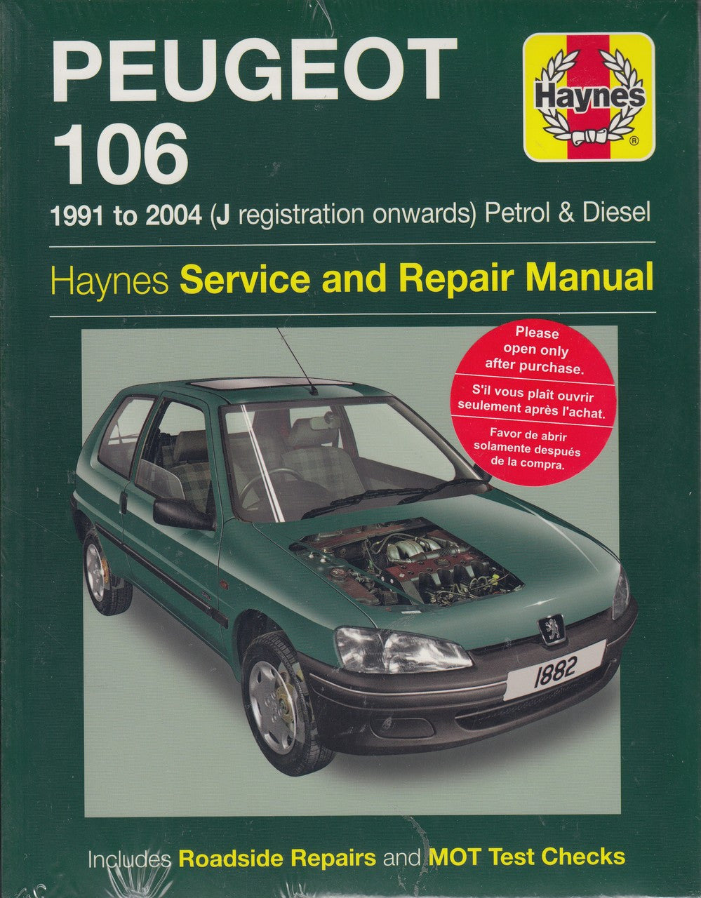 Peugeot 106 Petrol & Diesel (1991 - 2004) Haynes Repair Manual