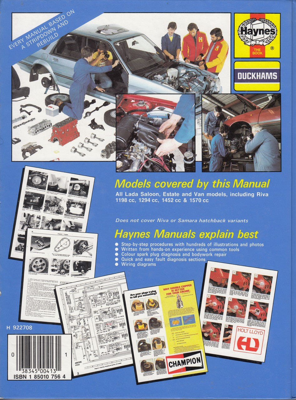 Automotive workshop manual book with interior page diagrams and parts illustrations