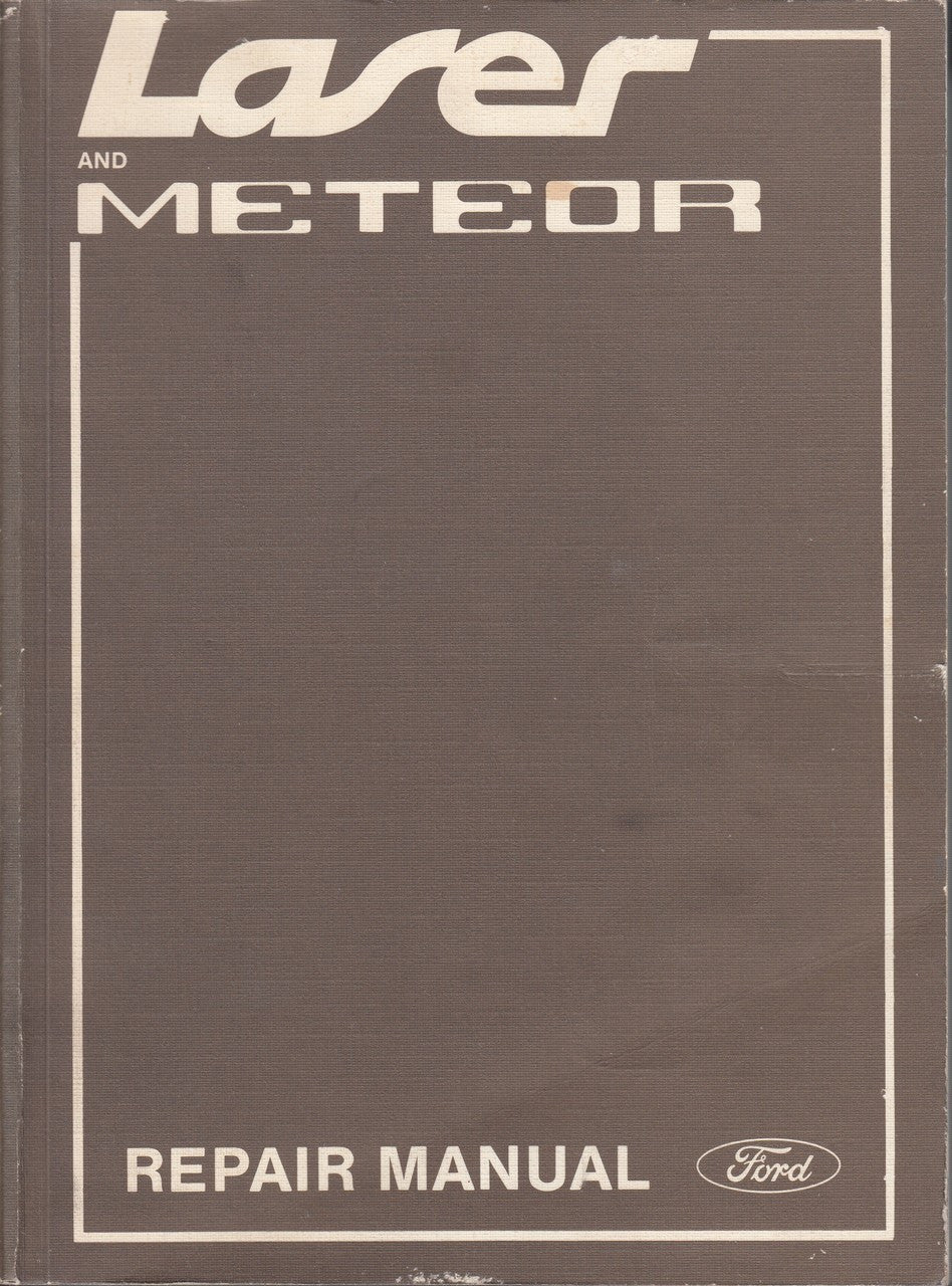Ford Laser and Meteor repair manual, illustrated cover with Ford logo