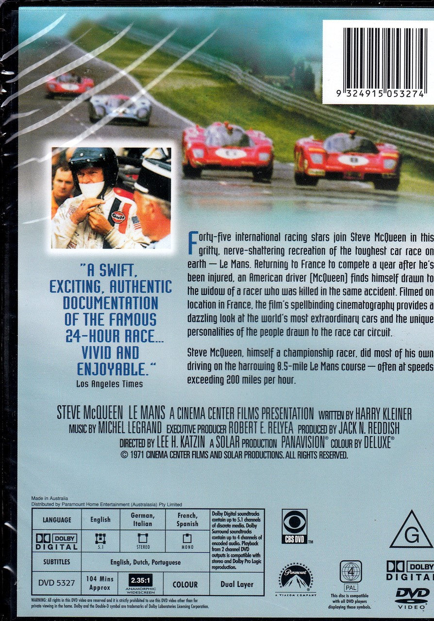 Steve McQueen - Le Mans Movie DVD