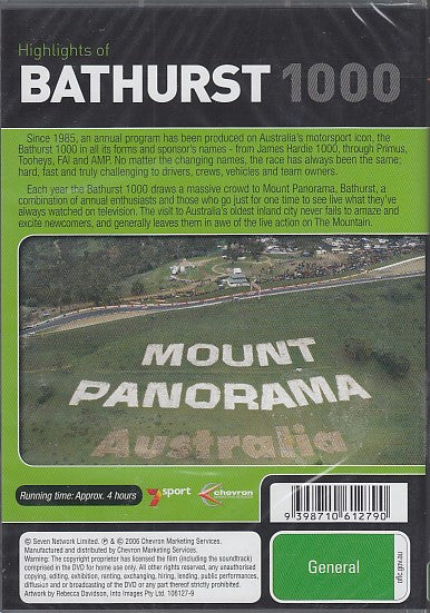 Highlights of Bathurst 1000 1985 1986 1987 DVD