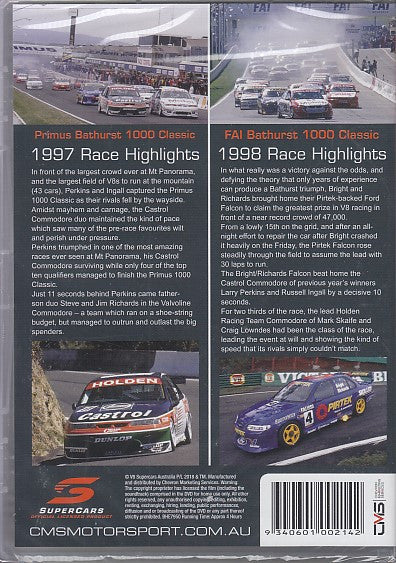 Racing highlights DVD back cover with car photos and barcode