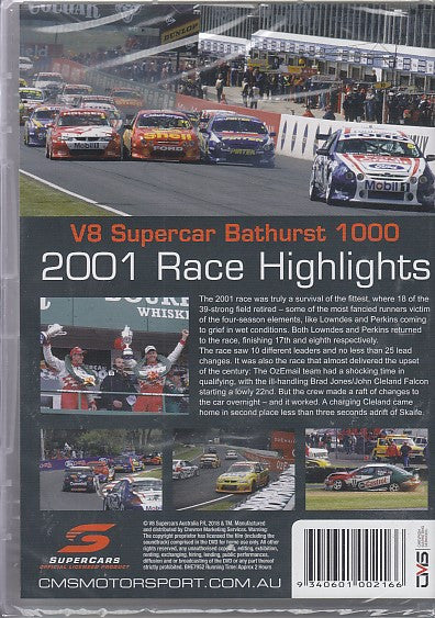 V8 Supercar Bathurst 1000 2001 Race Highlights DVD (9340601002166)