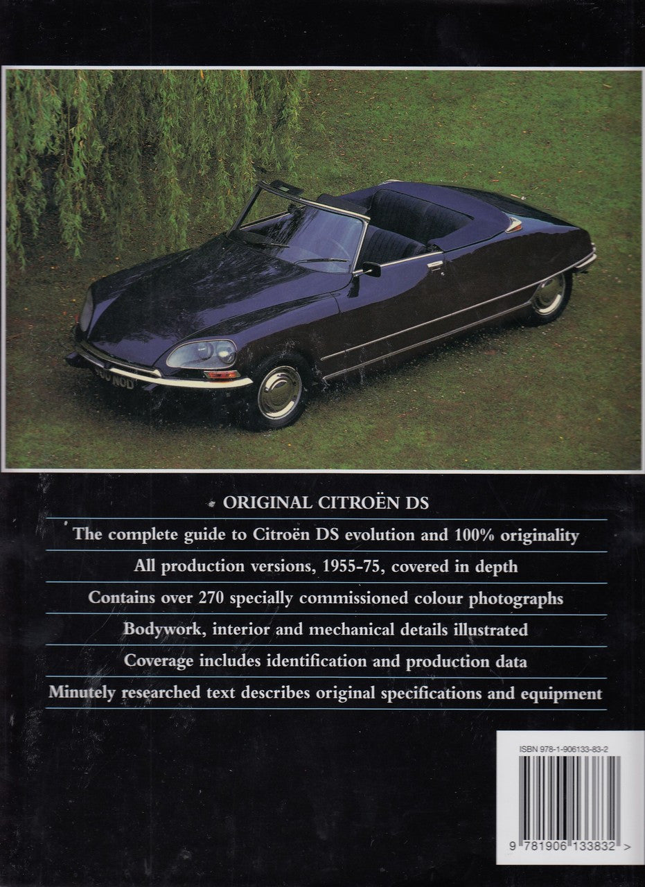 Original Citroen DS restorers guide book with classic car on cover, back text visible