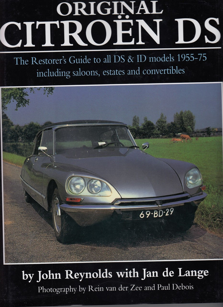 Original Citroen DS guide book cover with front view of classic car and title