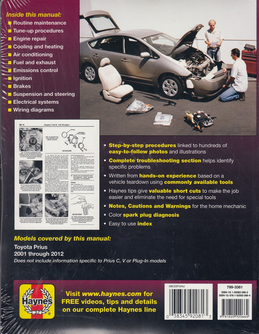 Toyota Prius 2001 - 2012 Workshop Manual (038345920813)