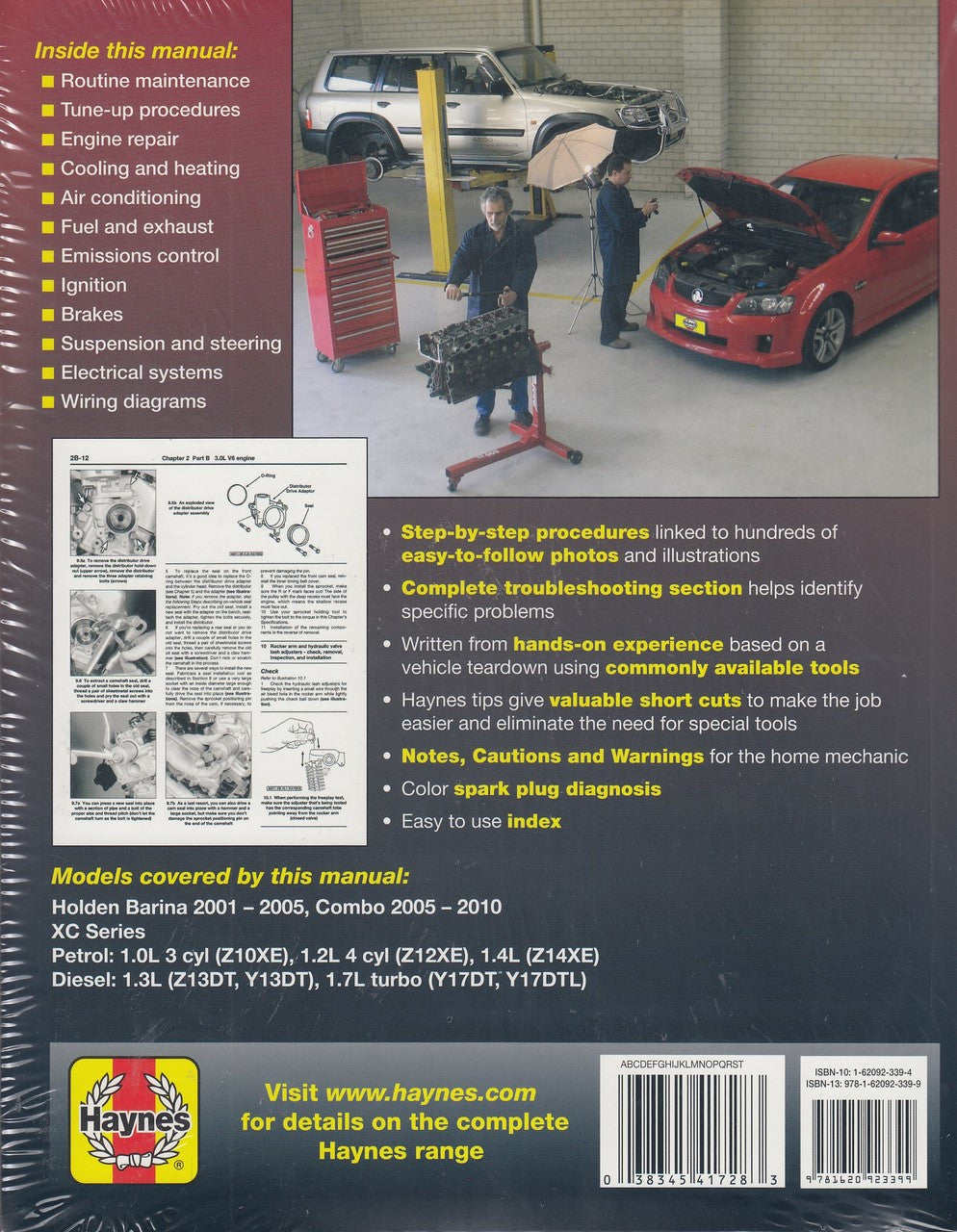 Automotive workshop manual page with wiring diagrams and Haynes logos