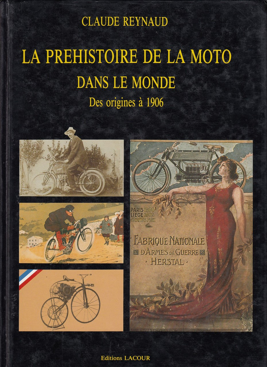 Hardcover book cover with motorcycle collage and gold French title lettering