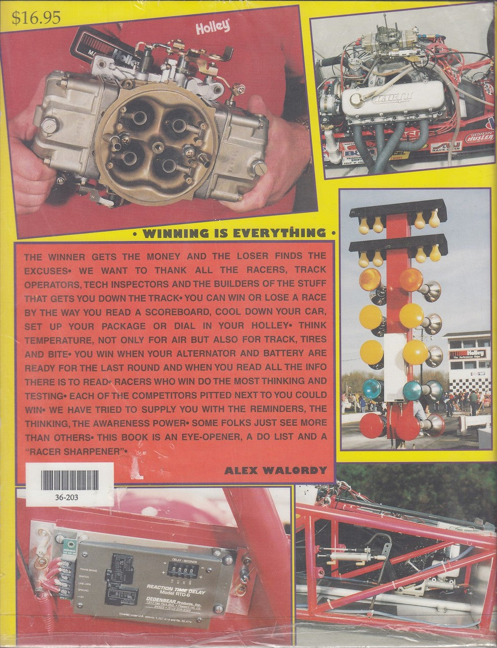 Racing bracket instruction booklet page with engine diagram and paragraphs