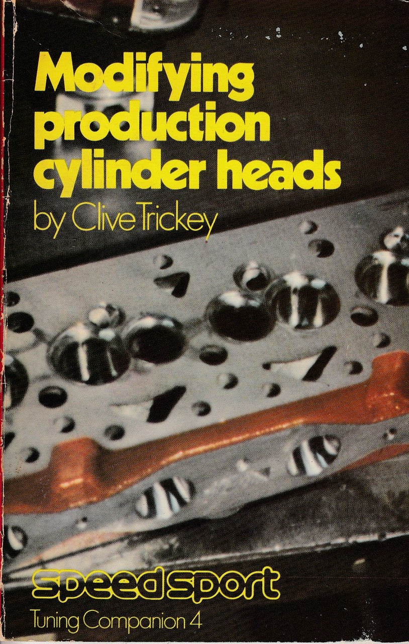 Book cover with yellow title text, cylinder head illustration, Speed Sport branding