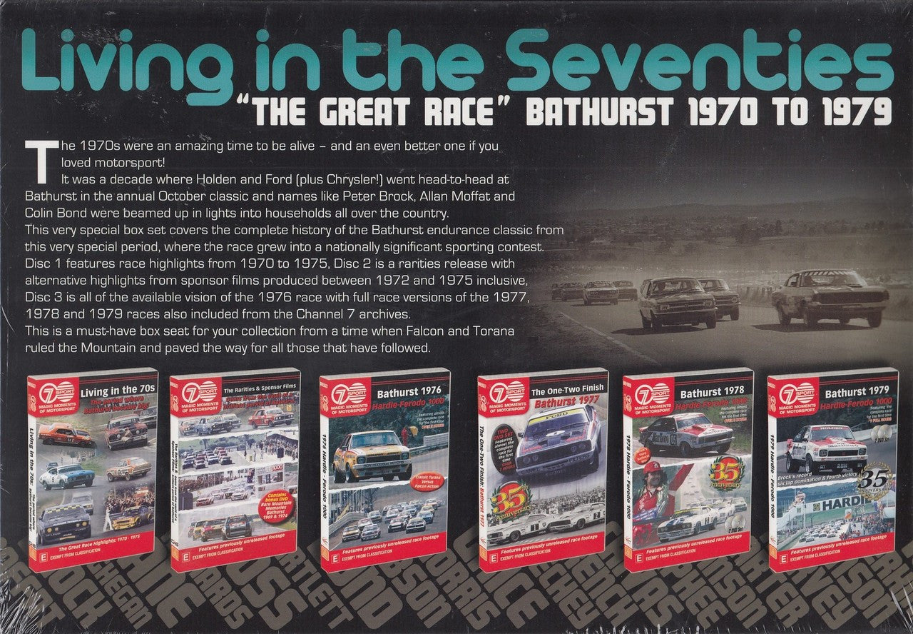 Living In The Seventies "The Great Race" Bathurst 1970 - 1979 6 DVD Box Set DVD (Exclusive Collectors Edition) (9340601001596)