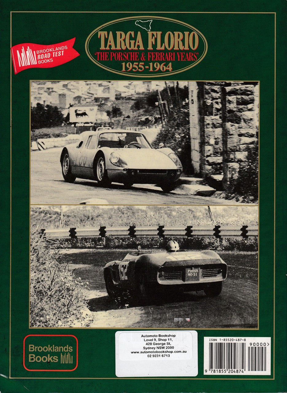 Targa Florio Porsche and Ferrari Years paperback book cover with vintage sports cars