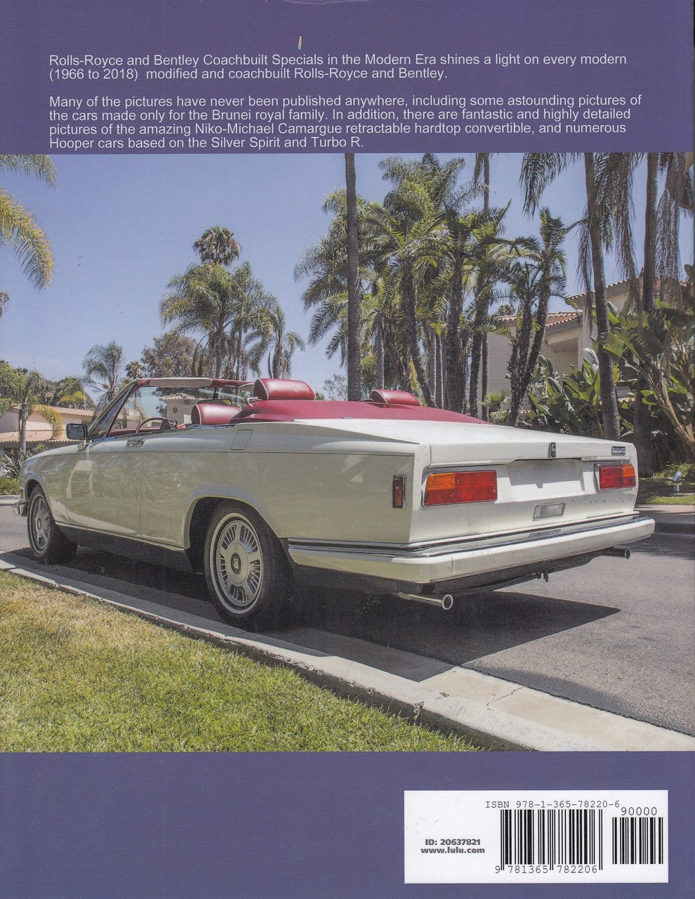 Hardcover automotive book featuring a classic luxury car photo on the back cover