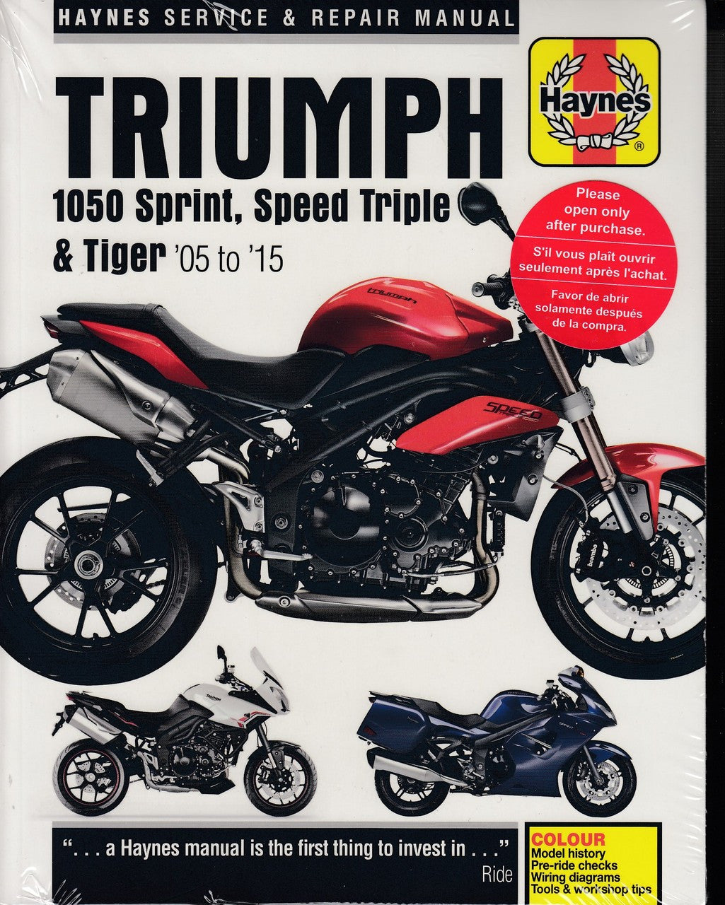 Triumph 1050 Sprint ST, Speed Triple & Tiger 2005 - 2015 Workshop Manual (9781785213564)