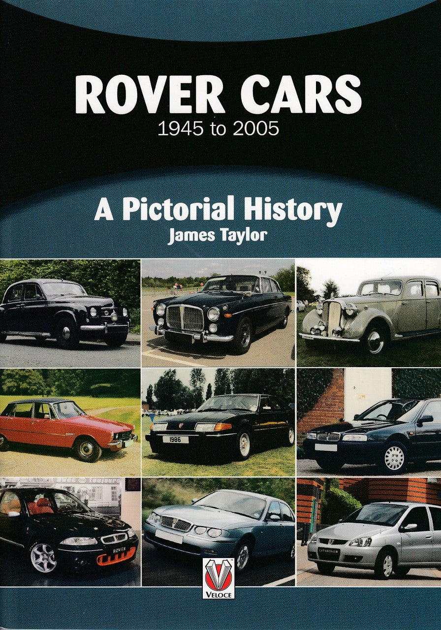 Rover Cars pictorial history book, 1945–2005 cover with car photos