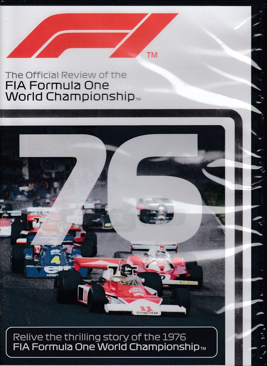 Official FIA Formula One World Championship DVD cover with big '76' and F1 cars