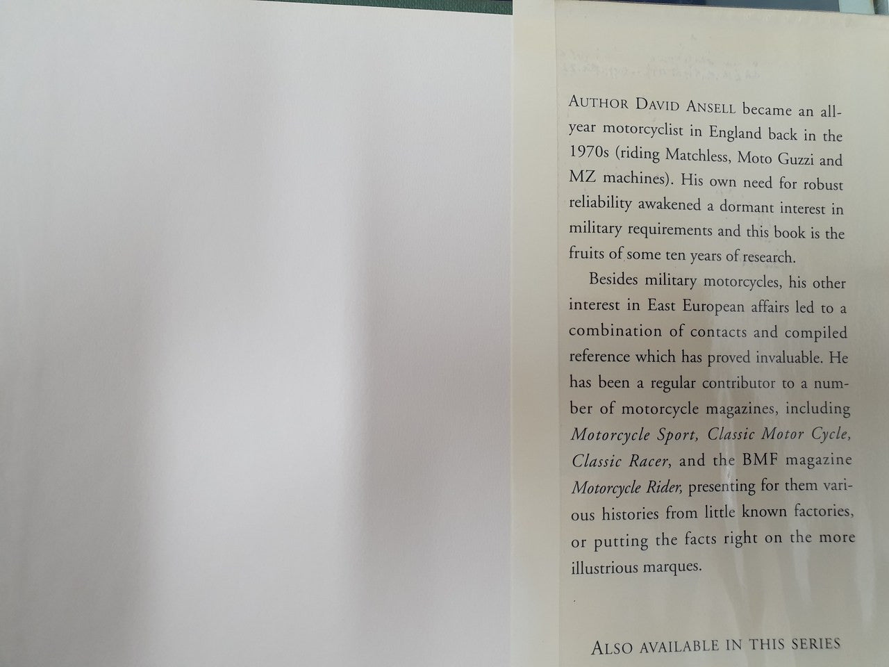 The Illustrated History of Military Motorcycles (Hardcover, David Ansell, (9781855325845)