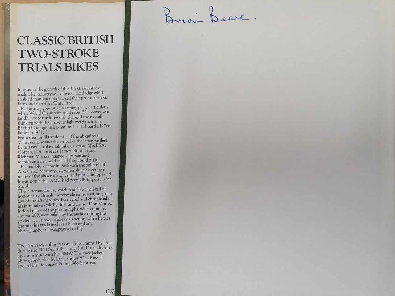 Classic British Two-stroke Trials Bikes (Hardcover by Don Morley, 9780850457452)