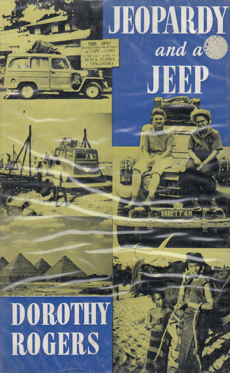 Vintage book cover: 'JEOPARDY and a JEEP' and 'Dorothy Rogers'