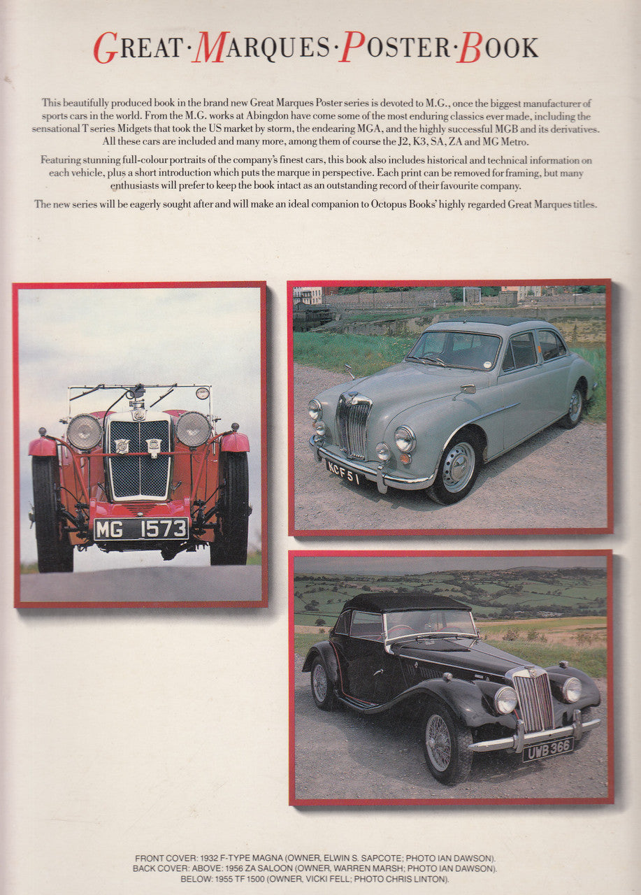 MG - Poster Book (Chris Harvey) Paperback, 1st Edn 1985 (9780706423402)