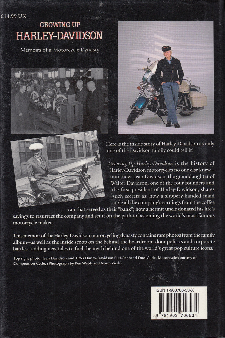 Hardcover book back cover with summary text, photos, and barcode/ISBN label