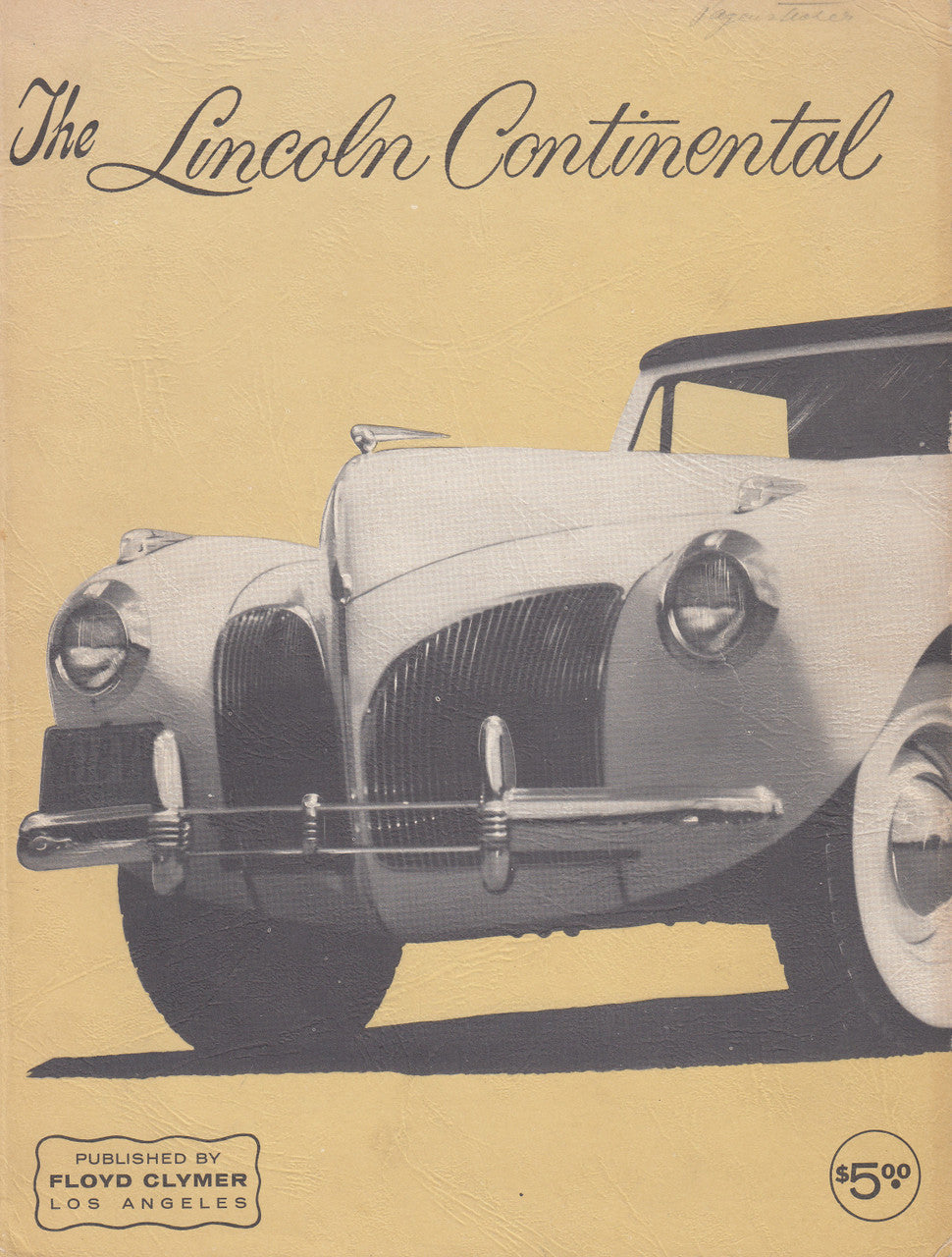 The Lincoln Continental - Plus Specifications - Restoration - Maintenance - Repairs (Floyd Clymer) Paperback 1st Edn. 1963 (B001P9FAO6)