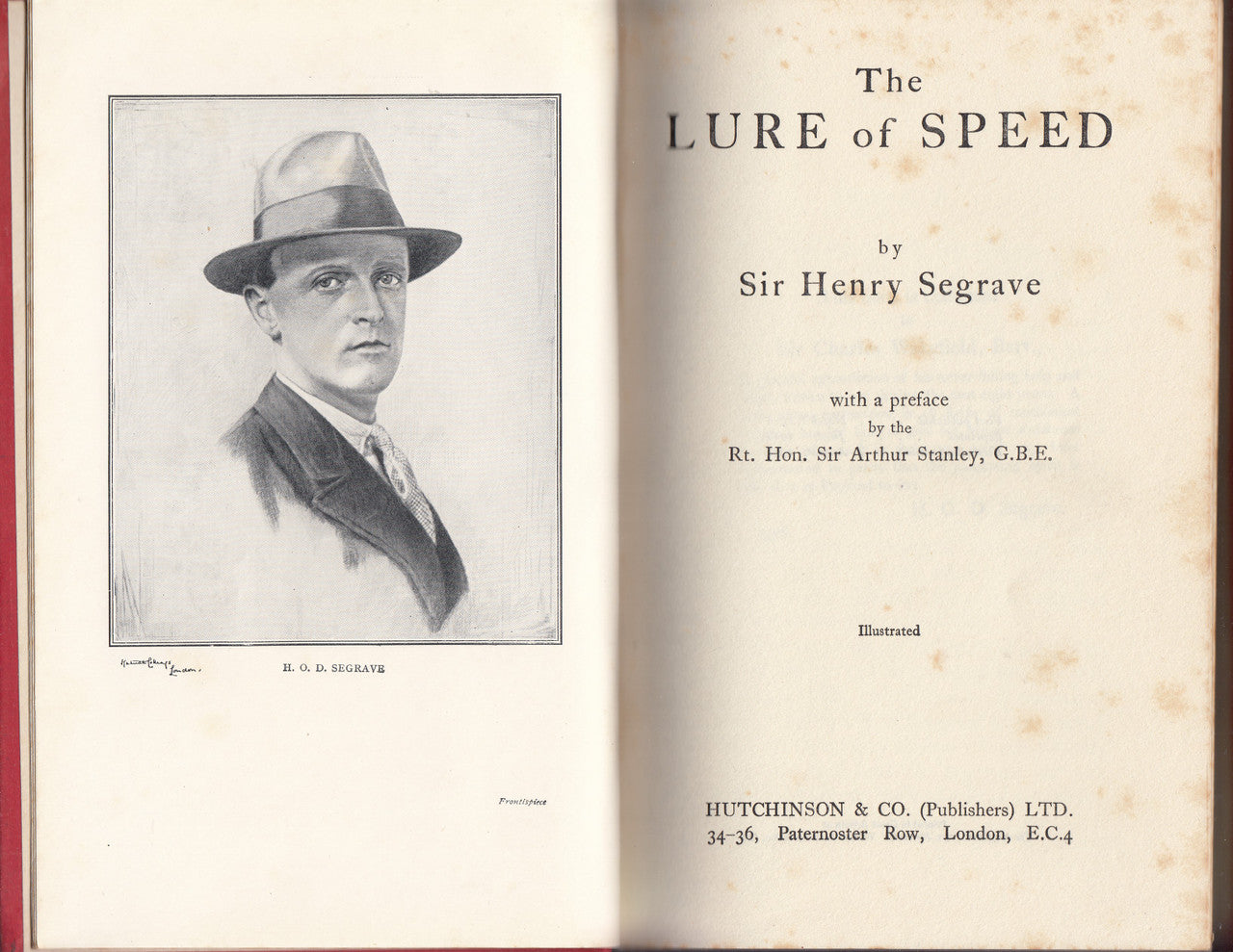 The Lure of Speed (Sir Henry Segrave) Hardcover 1932 Edn (B000S6OFZW)